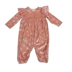 NWT Mabel + Honey 9M Starblush Velvet Pink Romper